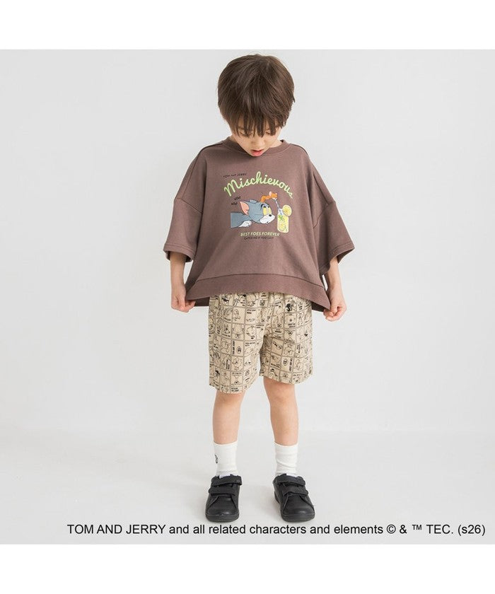 ブランシェス branshes 【トムとジェリー】スウェット7分袖Tシャツ （アイボリー） アイボリー
