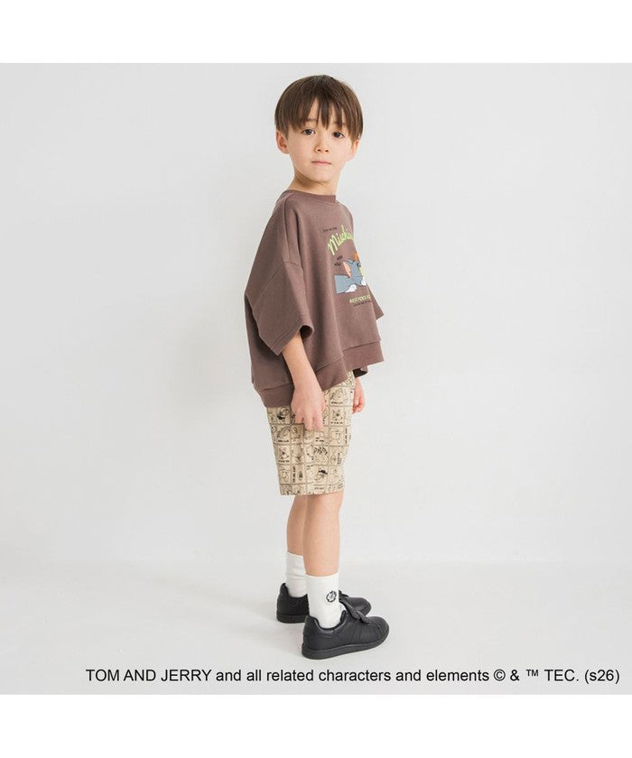 ブランシェス branshes 【トムとジェリー】スウェット7分袖Tシャツ （アイボリー） アイボリー