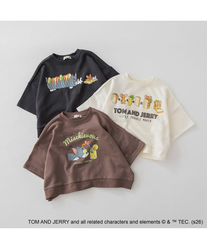 ブランシェス branshes 【トムとジェリー】スウェット7分袖Tシャツ （アイボリー） アイボリー