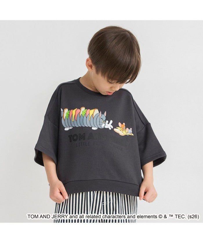ブランシェス branshes 【トムとジェリー】スウェット7分袖Tシャツ （アイボリー） アイボリー