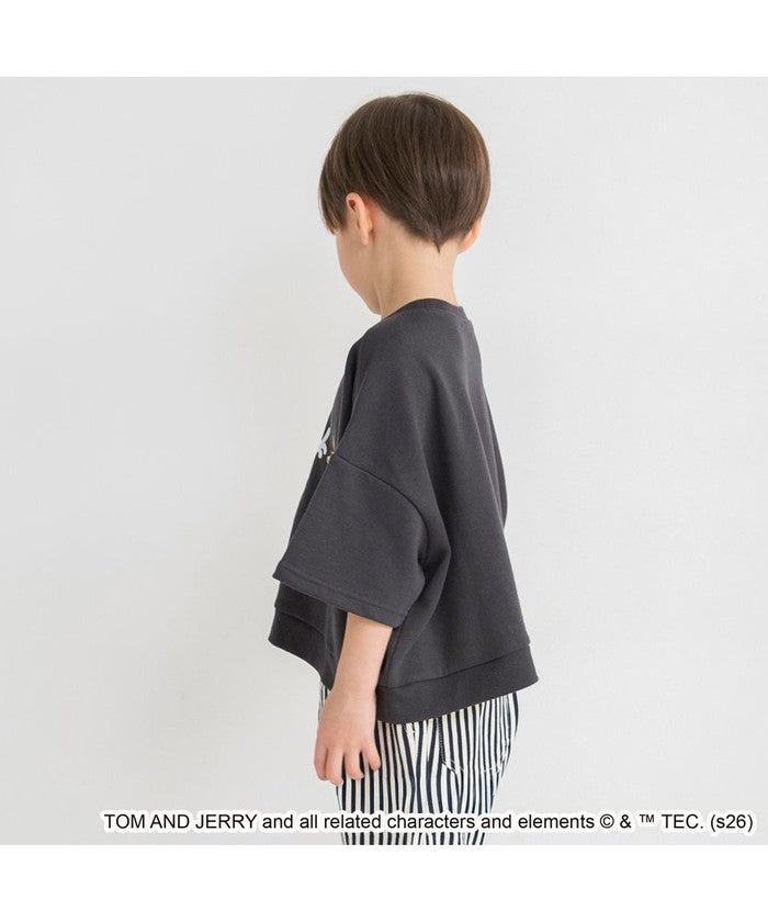 ブランシェス branshes 【トムとジェリー】スウェット7分袖Tシャツ （アイボリー） アイボリー