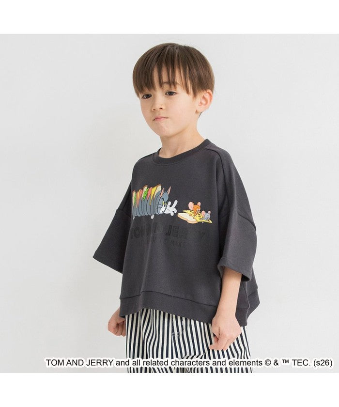 ブランシェス branshes 【トムとジェリー】スウェット7分袖Tシャツ （アイボリー） アイボリー