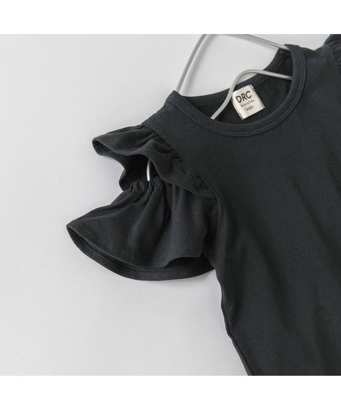 ブランシェス branshes 【DRC/WEB限定】肩あきフリル半袖Tシャツ （85:ブラック） 85