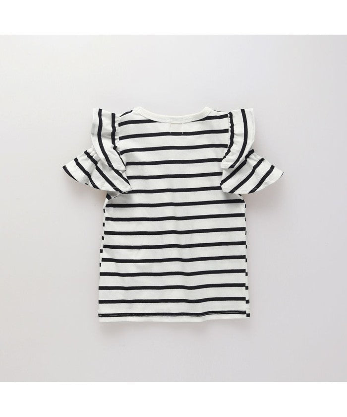 ブランシェス branshes 【DRC/WEB限定】肩あきフリル半袖Tシャツ （85:ブラック） 85