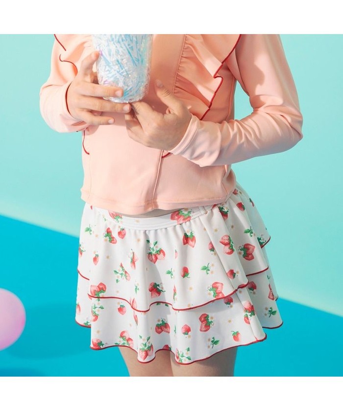 ブランシェス branshes 【水着 / SWIM / WEB限定】長袖ラッシュガード＆スカパン2点セット 【返品不可商品】 （ライトグリーン） ライトグリーン