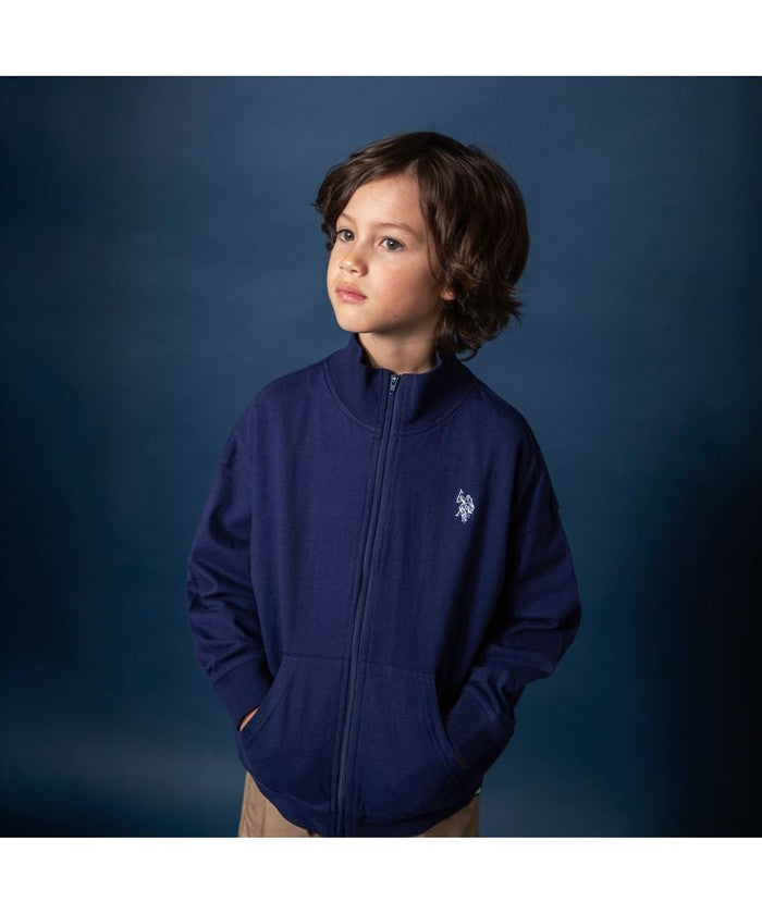 ブランシェス branshes 【U.S. POLO  ASSN.】ワンポイント刺繍長袖ジャケット （ネイビーブルー） ネイビーブルー