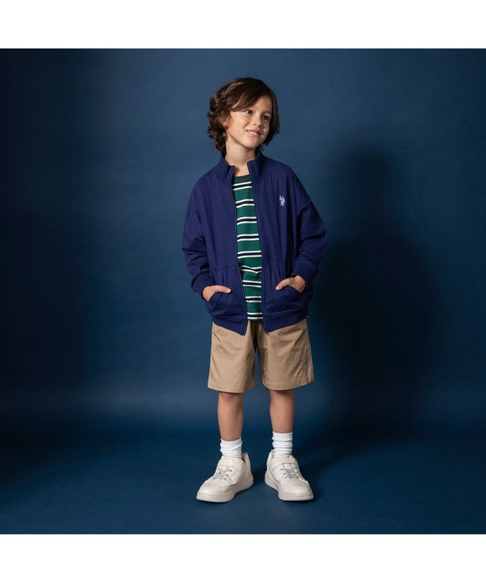 ブランシェス branshes 【U.S. POLO  ASSN.】ワンポイント刺繍長袖ジャケット （ネイビーブルー） ネイビーブルー