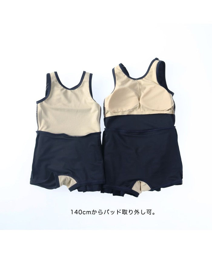 ブランシェス branshes 【スクール水着/SWIM】ワンピース 【返品不可商品】 （ネイビーブルー） ネイビーブルー