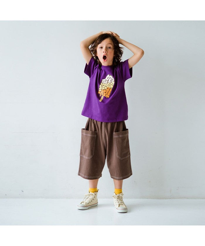 ブランシェス branshes 【綿100%】ステッチハーフパンツ （ブラック） ブラック