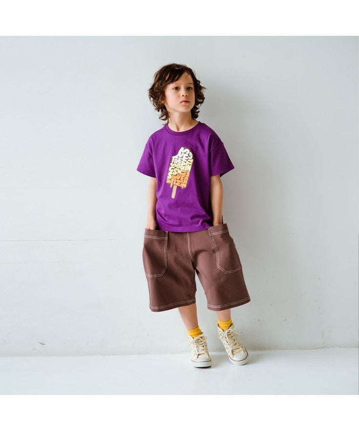 ブランシェス branshes 【綿100%】ステッチハーフパンツ （ブラック） ブラック