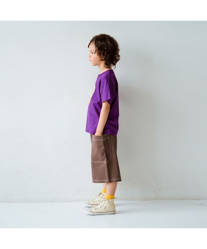 ブランシェス branshes 【綿100%】ステッチハーフパンツ （ブラック） ブラック