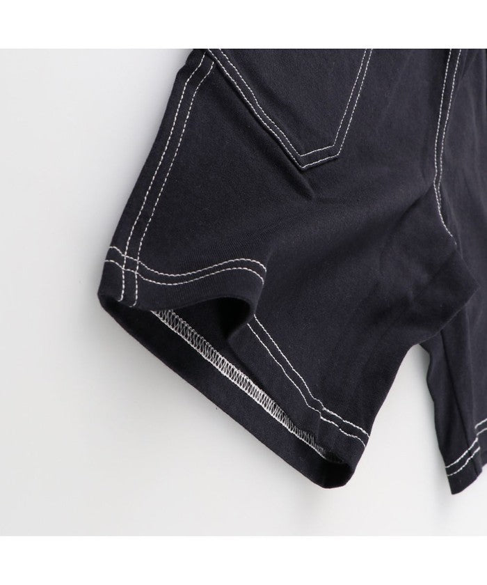 ブランシェス branshes 【綿100%】ステッチハーフパンツ （ブラック） ブラック