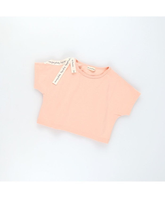 ブランシェス branshes ロゴテープリボン肩あきTシャツ （ラベンダー） ラベンダー