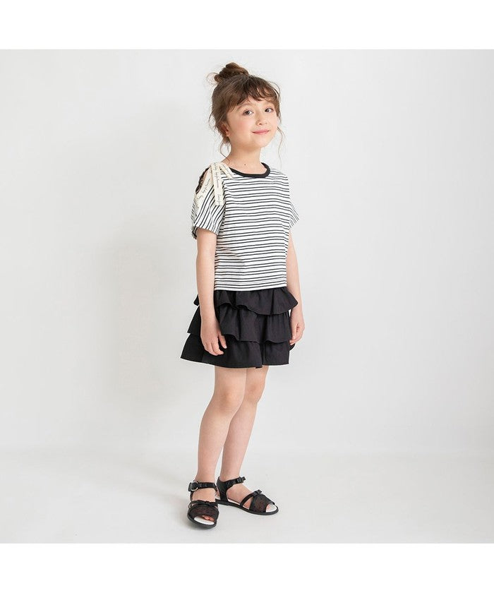 ブランシェス branshes ロゴテープリボン肩あきTシャツ （ラベンダー） ラベンダー