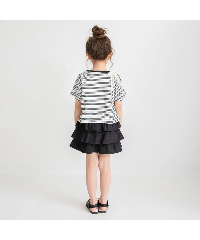 ブランシェス branshes ロゴテープリボン肩あきTシャツ （ラベンダー） ラベンダー