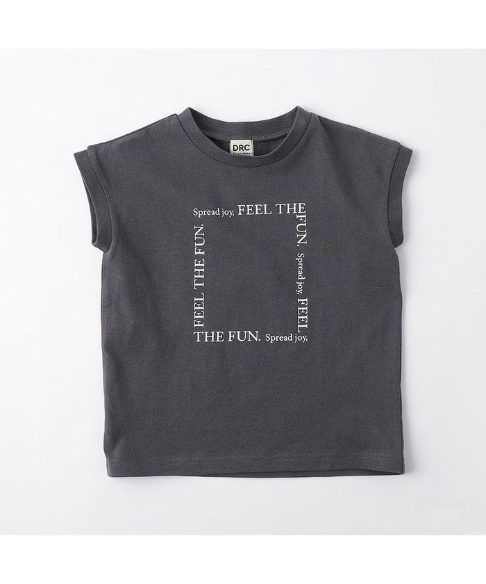 ブランシェス branshes 【WEB限定/DRC】アソートロゴフレンチスリーブトップス （78:チャコールグレー） 78