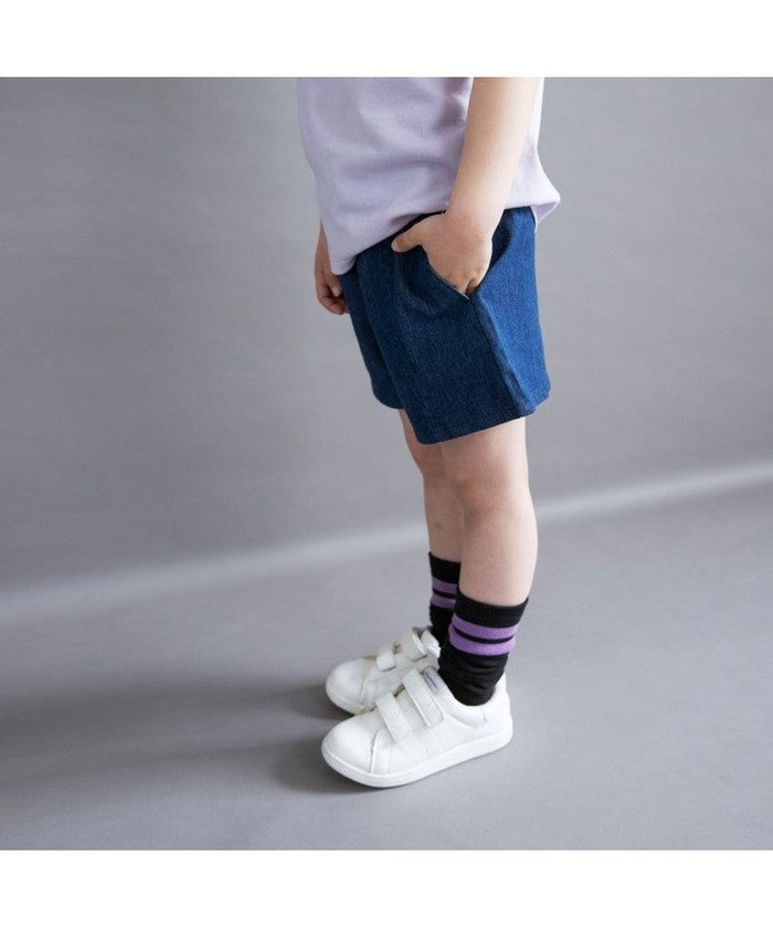ブランシェス branshes 【WEB限定/DRC】無地・デニムガールズショートパンツ （ネイビーブルー） ネイビーブルー