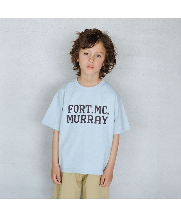 ブランシェス branshes 【ショート丈／ワイドシルエット】 ロゴプリント半袖Tシャツ （サックス） サックス