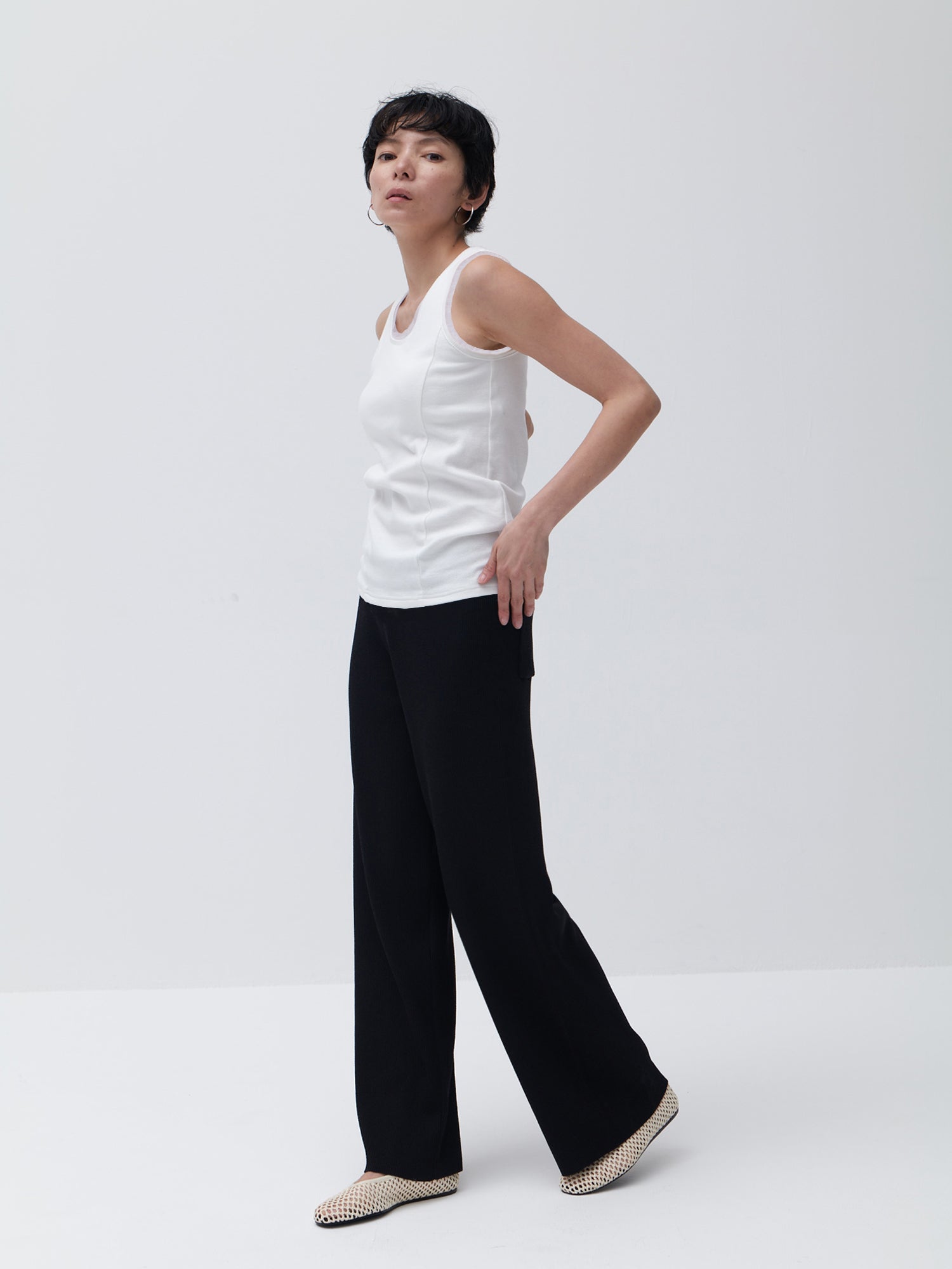 ブラウンアンドストリート Brown&Street チュールトリムタンク （ホワイト） ホワイト