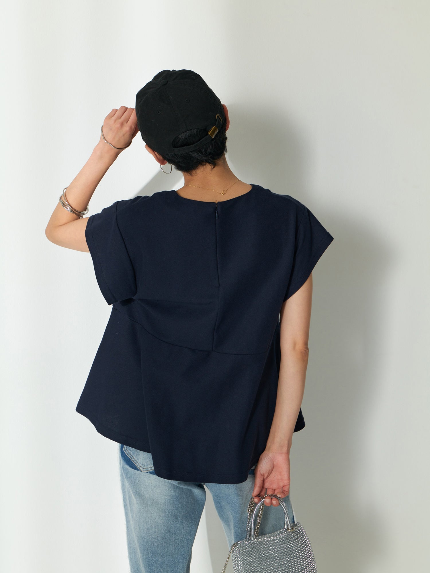 ブラウンアンドストリート Brown&Street 【Daily Luxe】ペプラムトップス （ネイビー） ネイビー