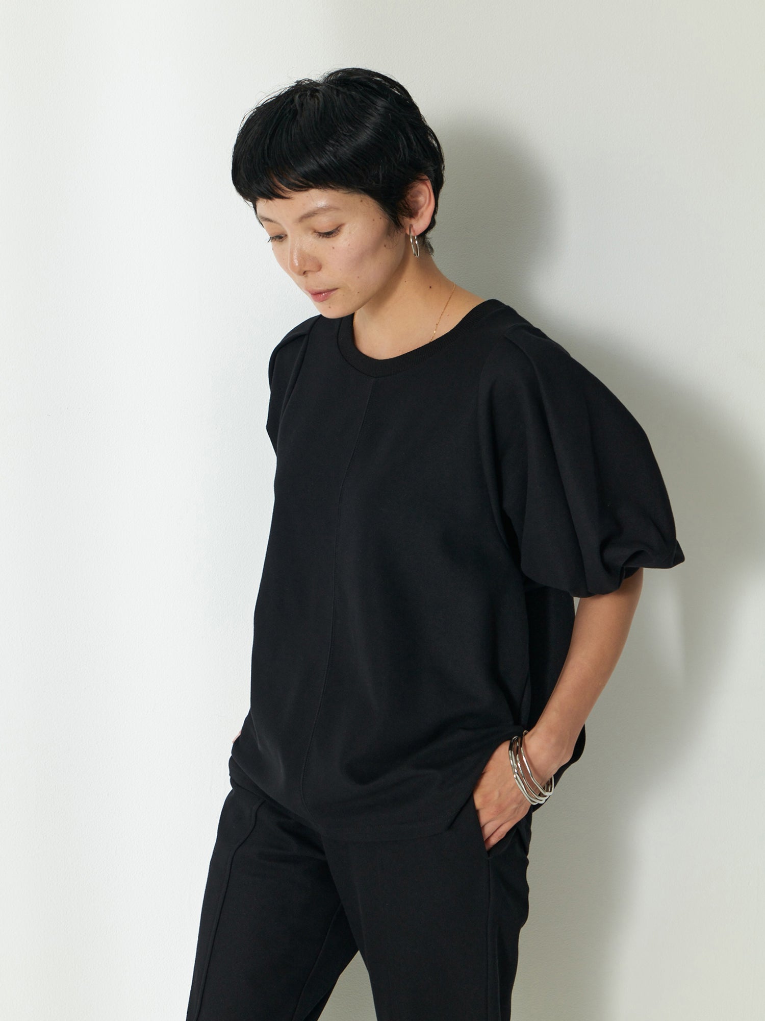ブラウンアンドストリート Brown&Street 【Daily Luxe】パフスリーブトップス （ブラック） ブラック