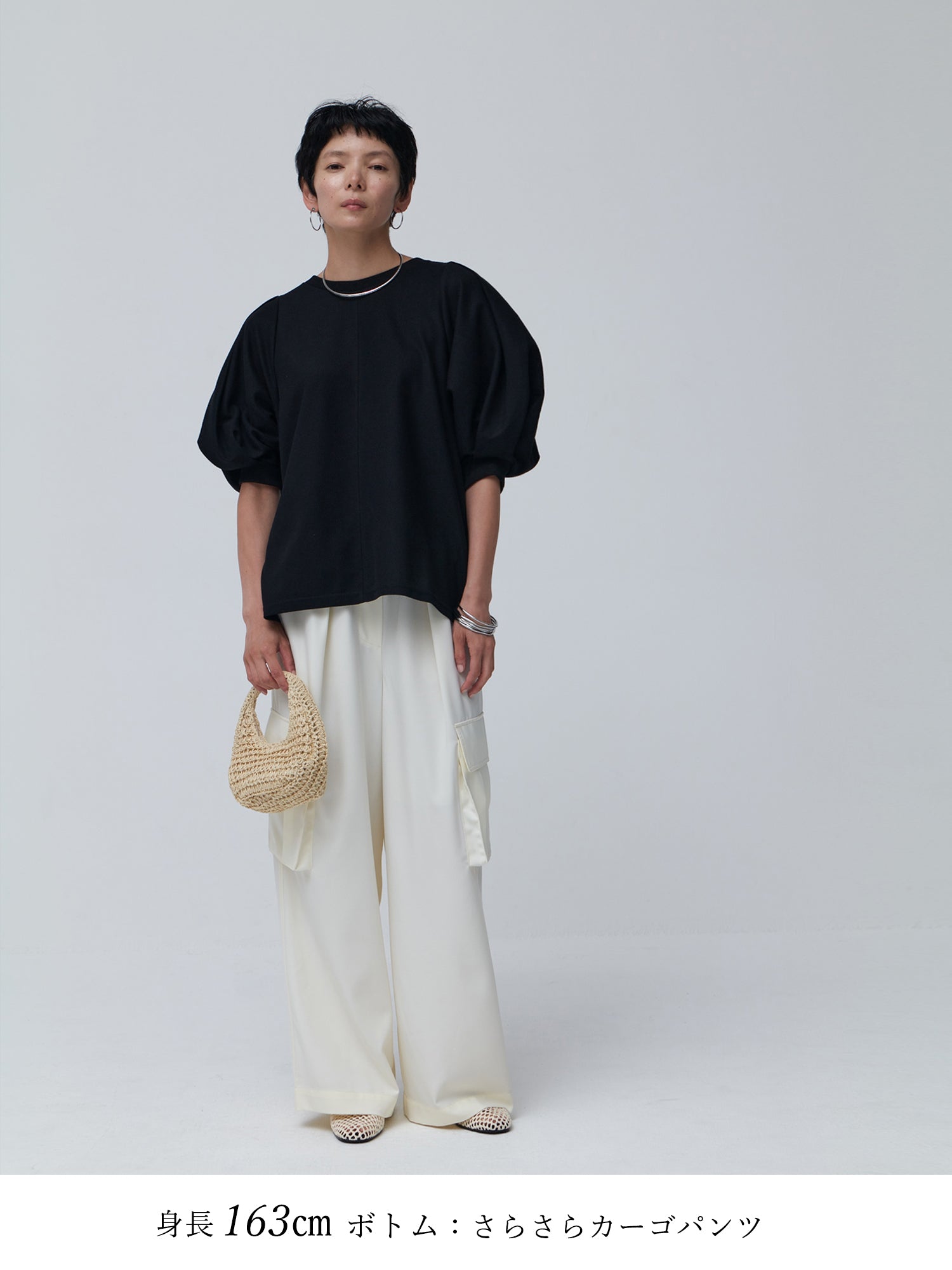 ブラウンアンドストリート Brown&Street 【Daily Luxe】パフスリーブトップス （ブラック） ブラック