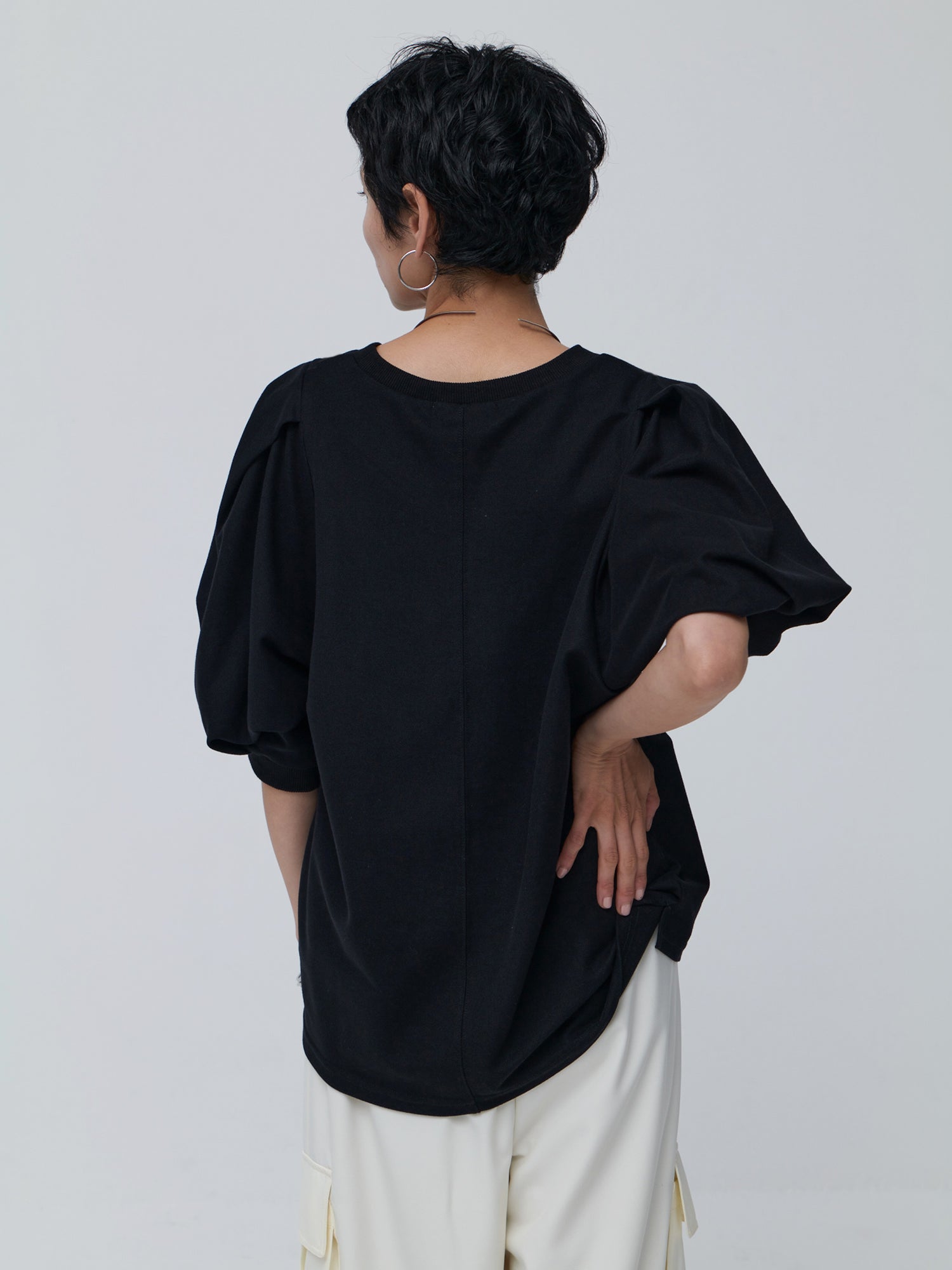 ブラウンアンドストリート Brown&Street 【Daily Luxe】パフスリーブトップス （ブラック） ブラック
