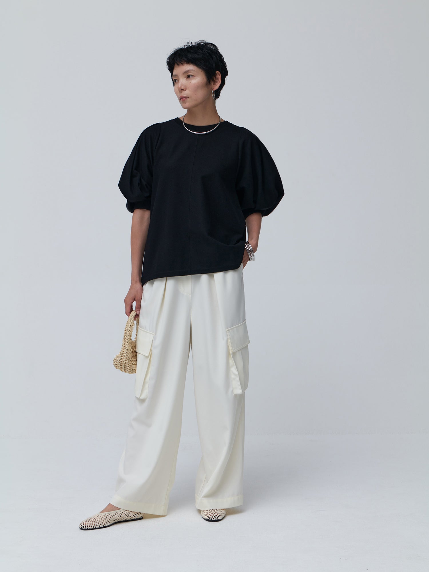 ブラウンアンドストリート Brown&Street 【Daily Luxe】パフスリーブトップス （ブラック） ブラック