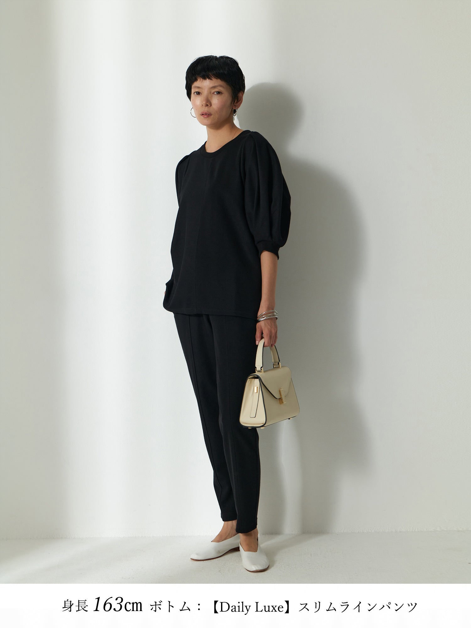 ブラウンアンドストリート Brown&Street 【Daily Luxe】パフスリーブトップス （ブラック） ブラック