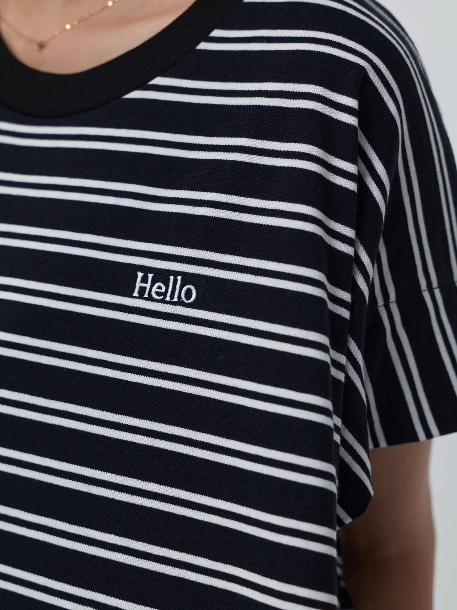 ブラウンアンドストリート Brown&Street HelloボーダーT （ブラック） ブラック