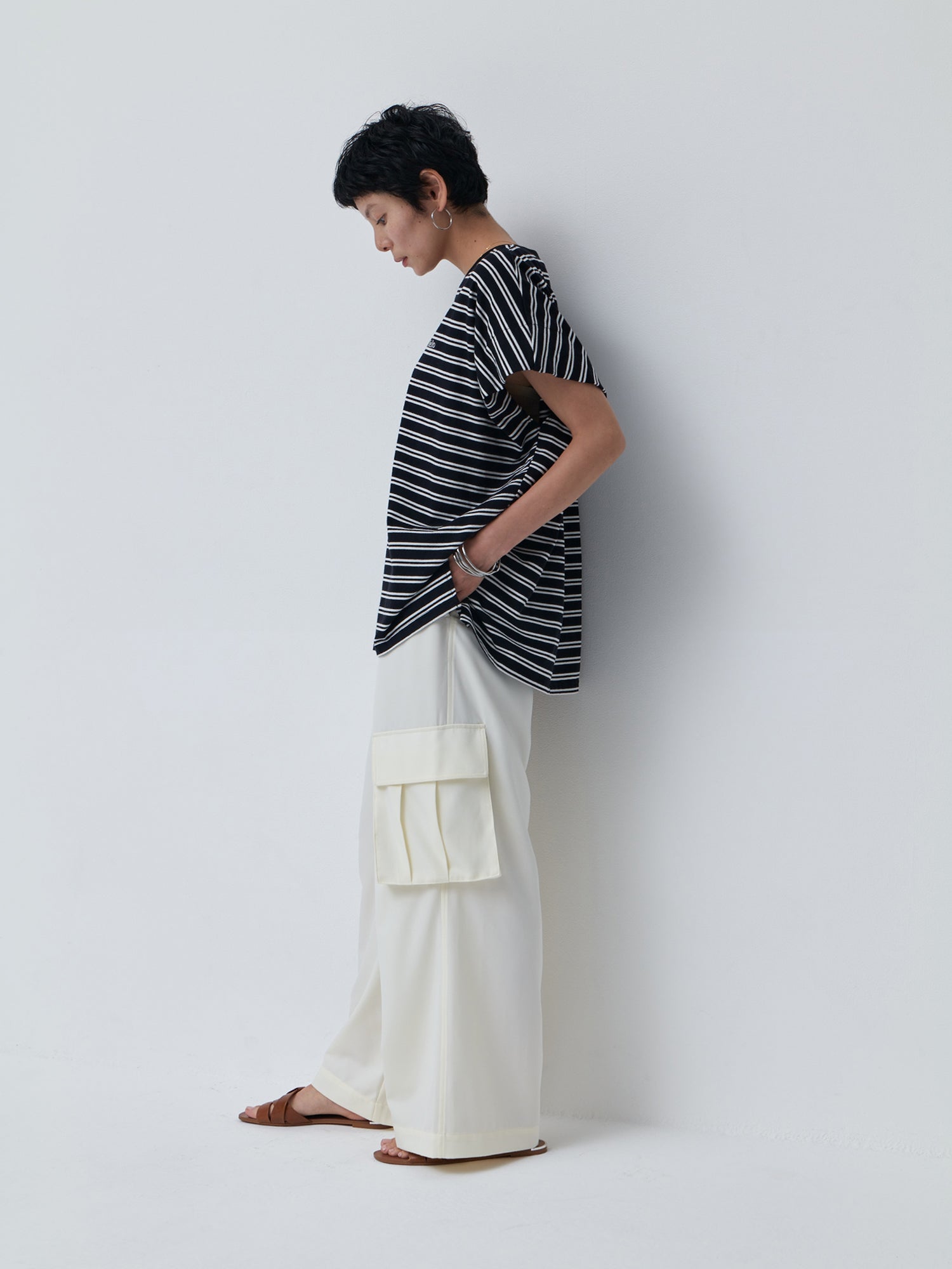 ブラウンアンドストリート Brown&Street HelloボーダーT （ブラック） ブラック