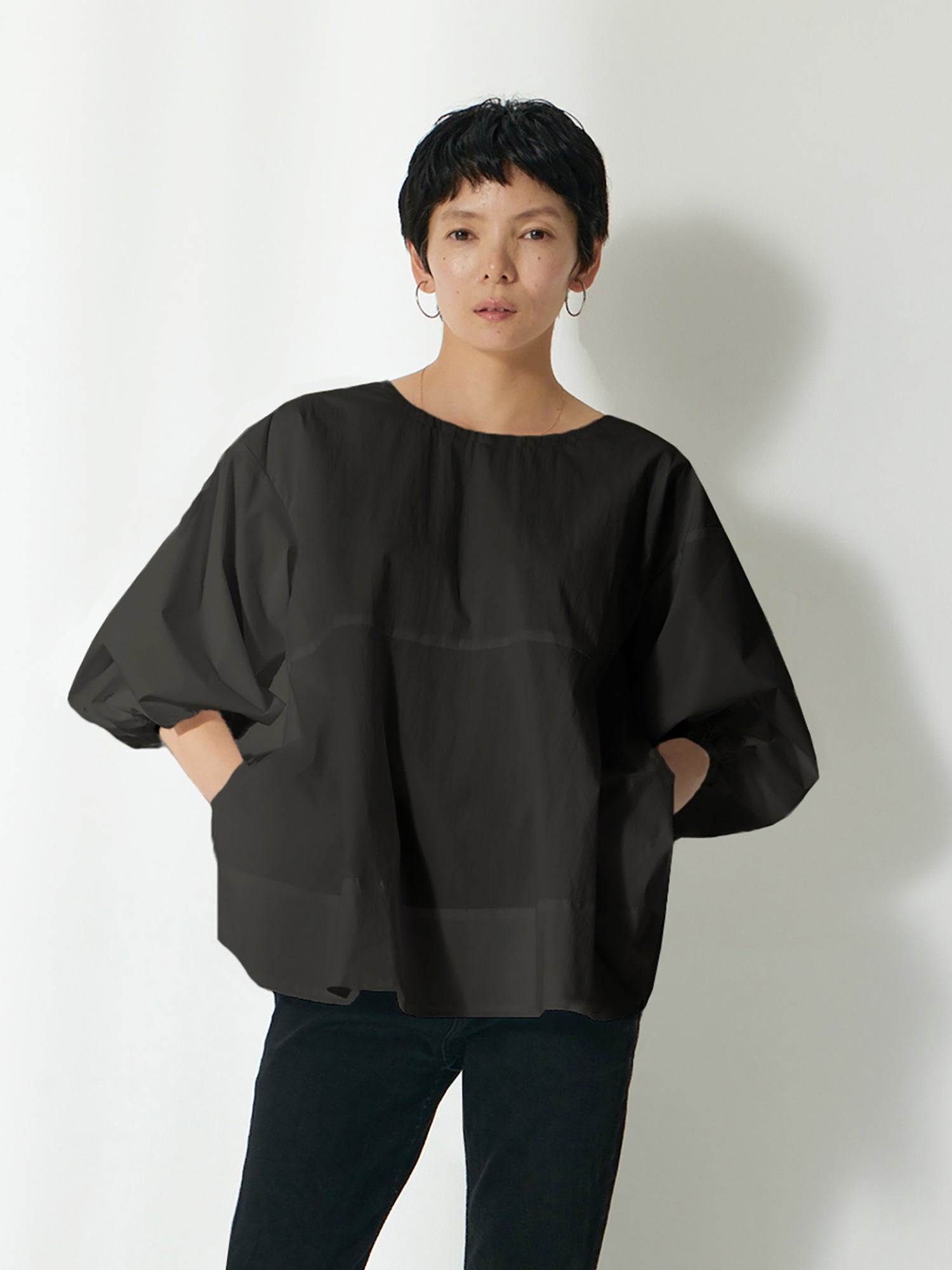 ブラウンアンドストリート Brown&Street バックカットコンビトップス （ブラック） ブラック