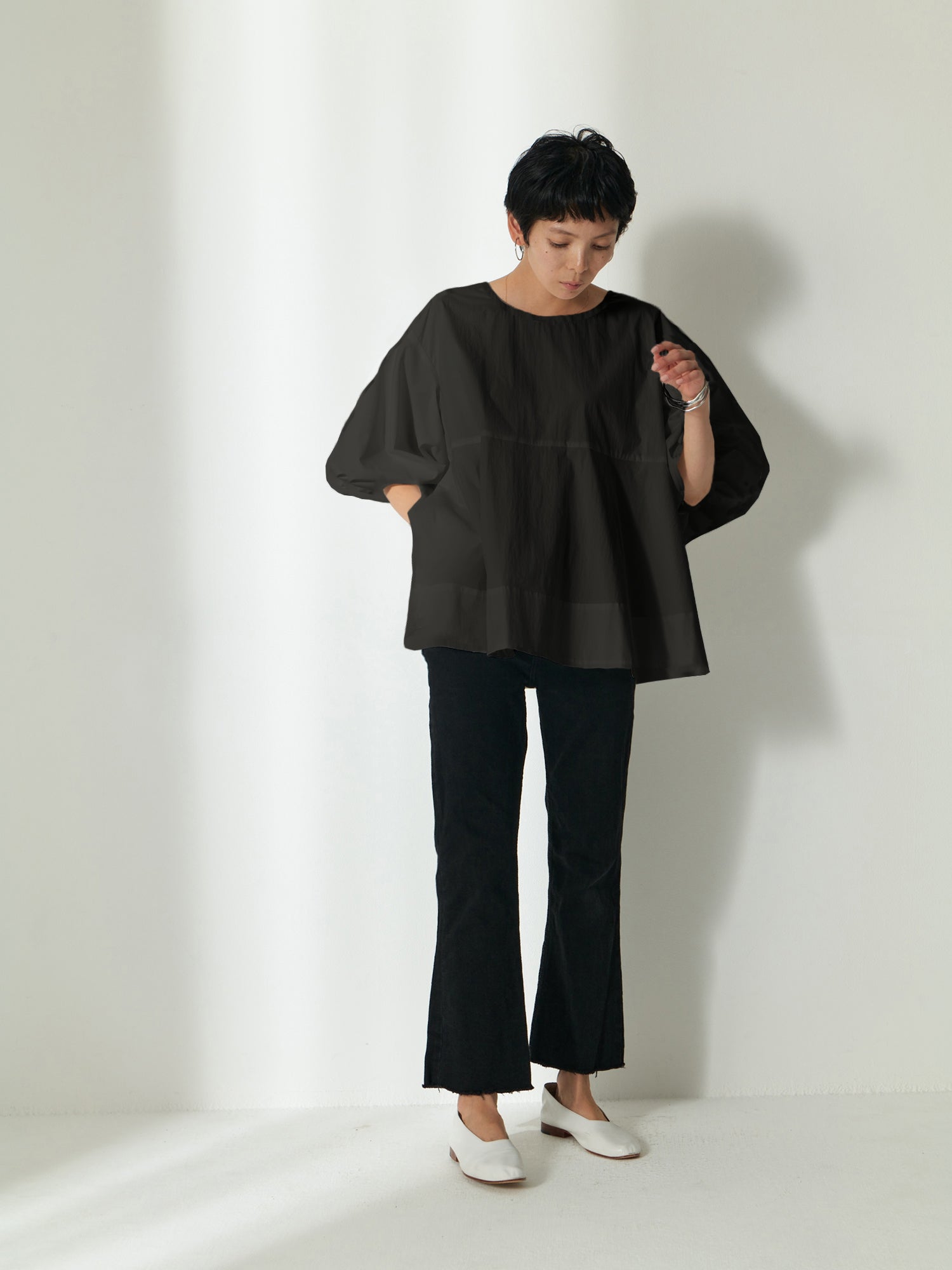 ブラウンアンドストリート Brown&Street バックカットコンビトップス （ブラック） ブラック
