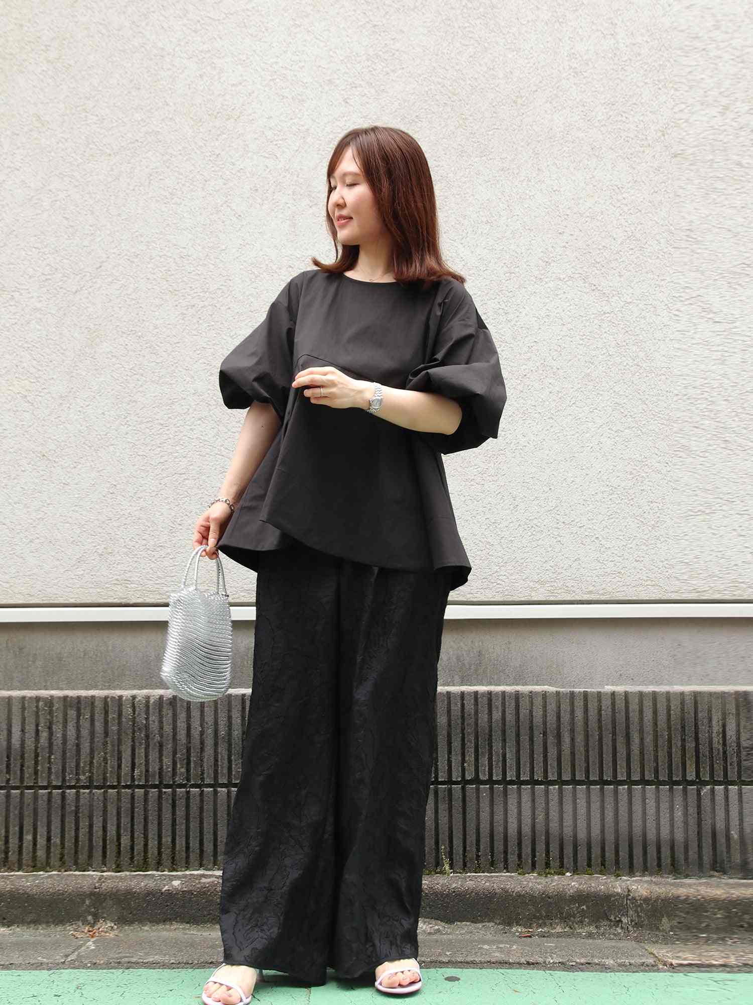 ブラウンアンドストリート Brown&Street バックカットコンビトップス （ブラック） ブラック