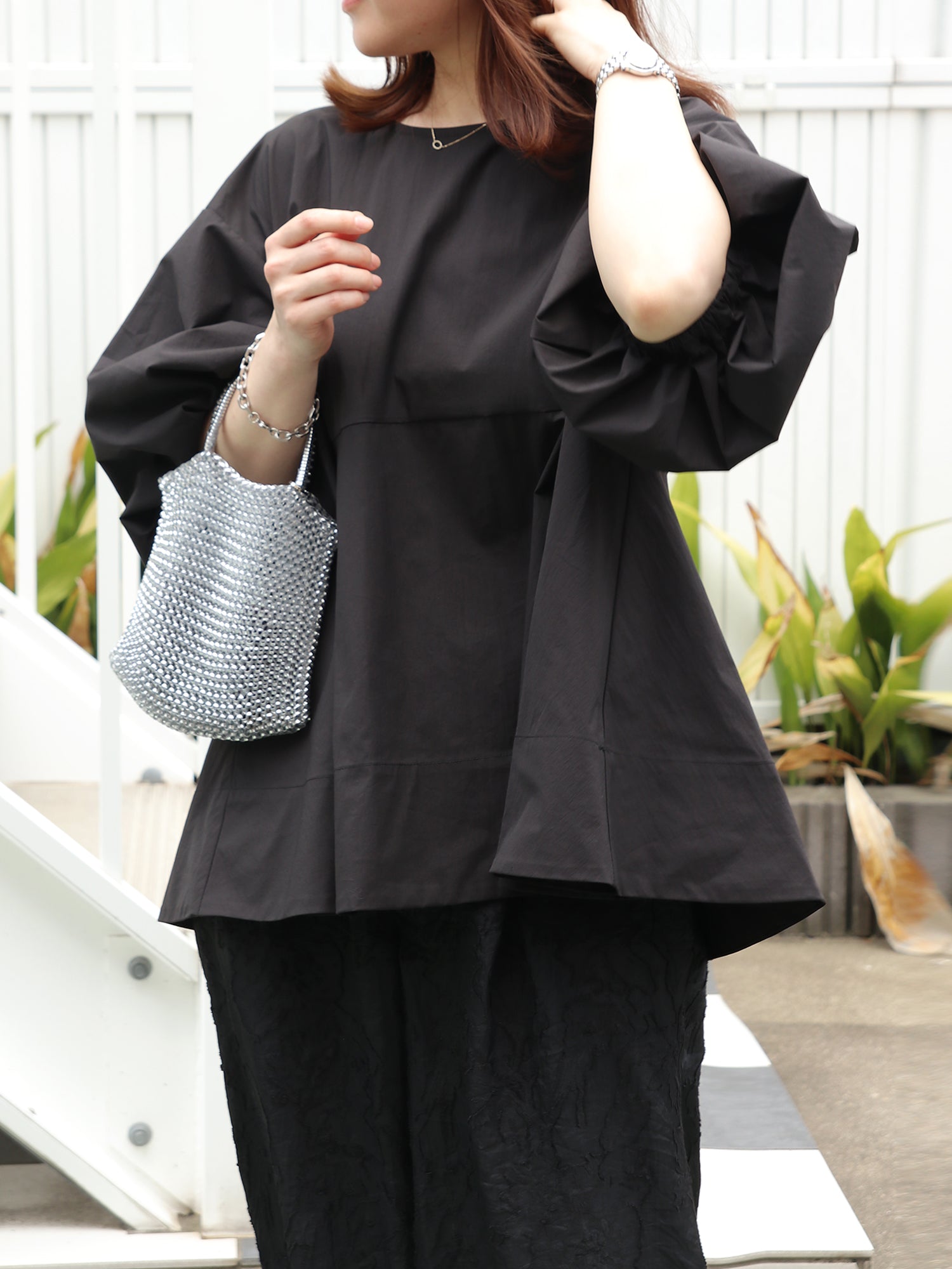 ブラウンアンドストリート Brown&Street バックカットコンビトップス （ブラック） ブラック