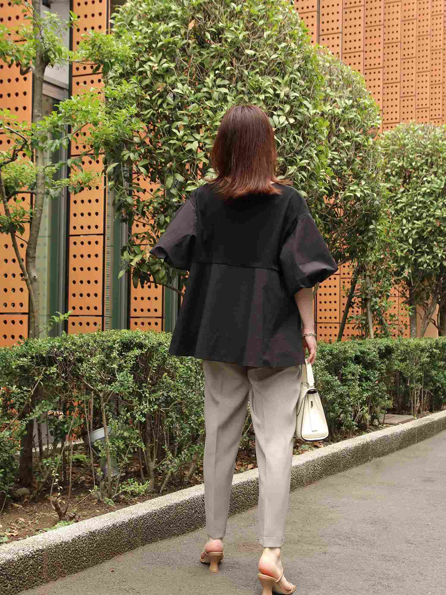 ブラウンアンドストリート Brown&Street バックカットコンビトップス （ブラック） ブラック