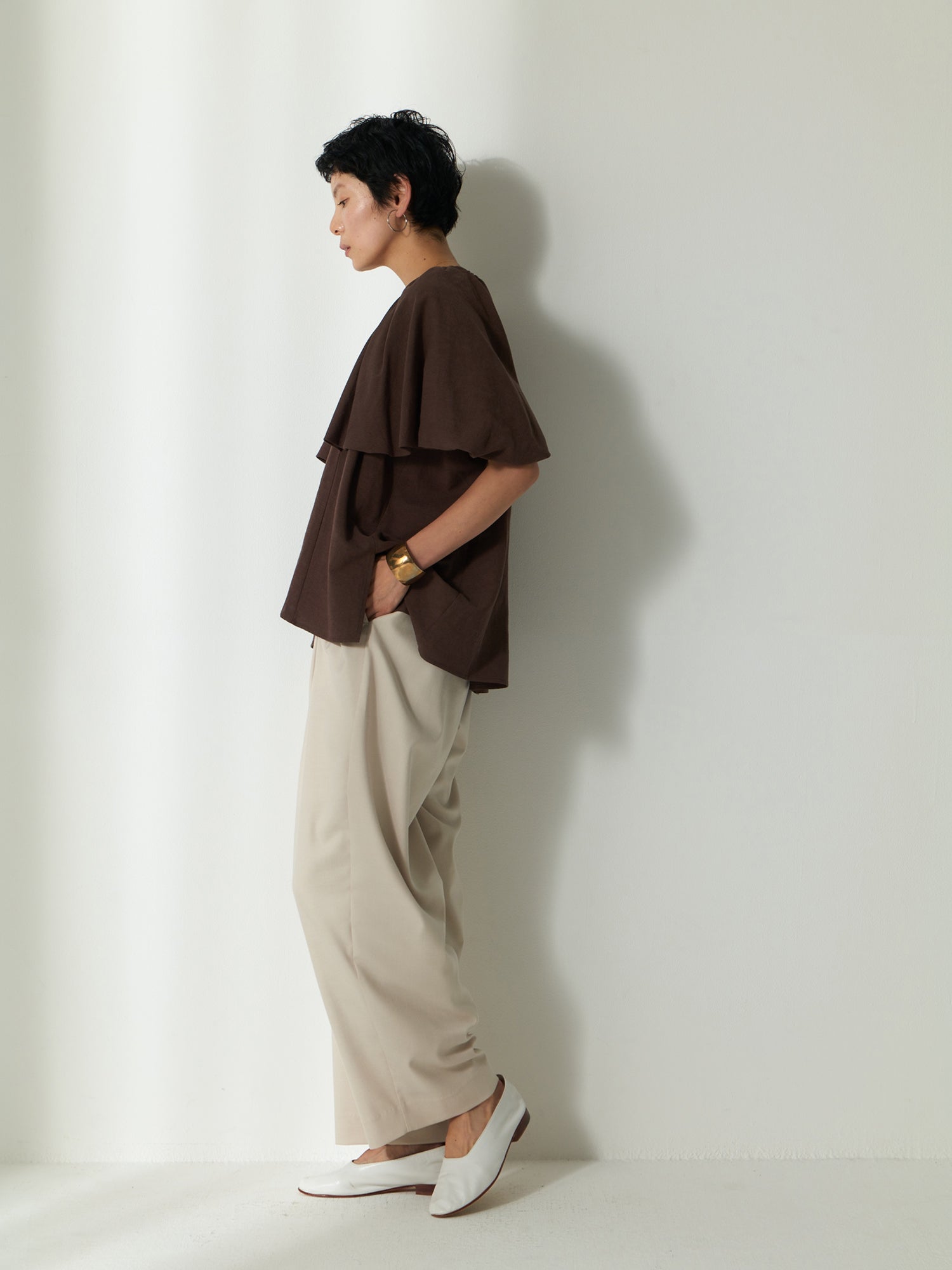ブラウンアンドストリート Brown&Street スフレバルーンスリーブトップス （ダークブラウン） ダークブラウン
