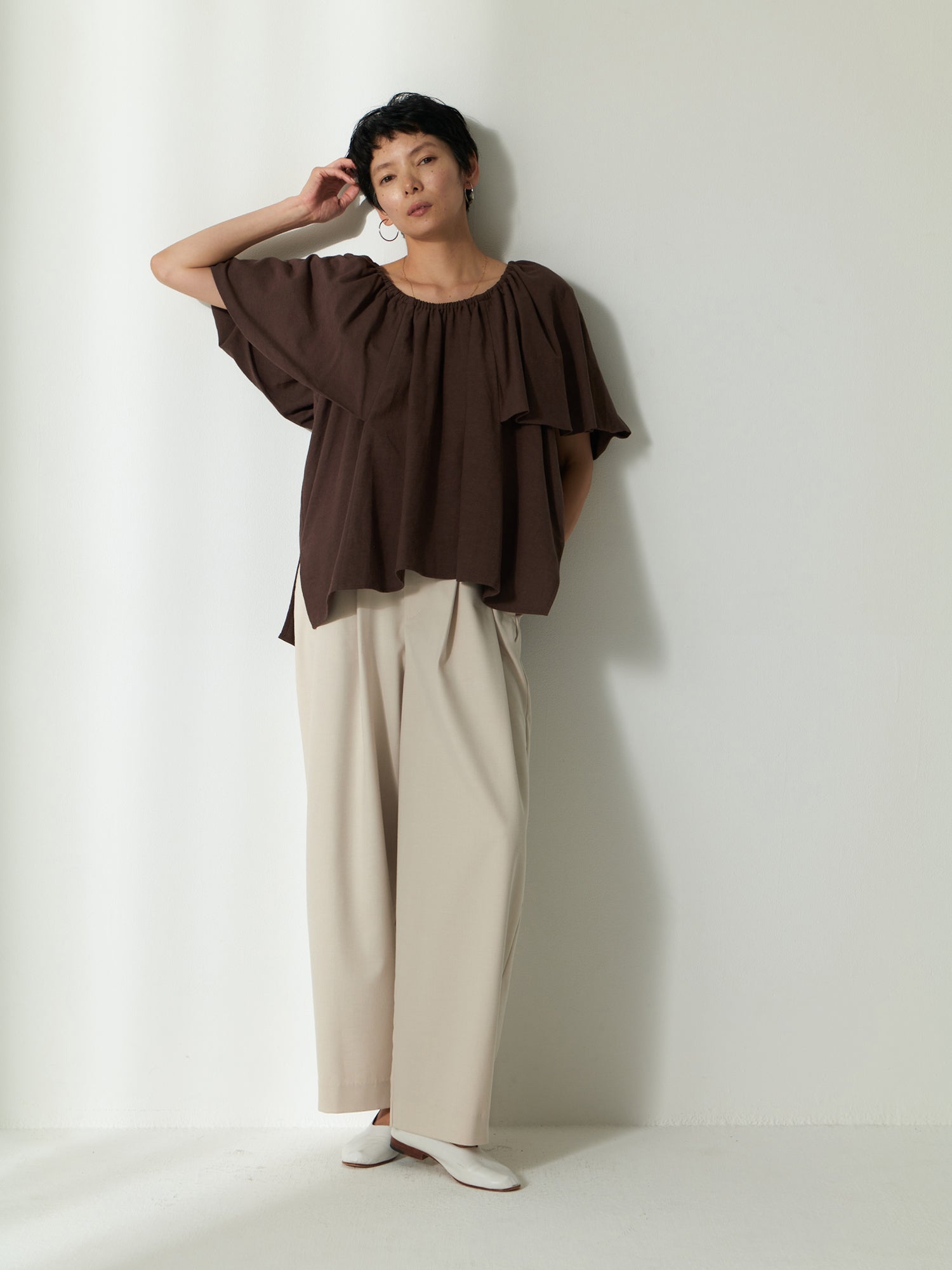 ブラウンアンドストリート Brown&Street スフレバルーンスリーブトップス （ダークブラウン） ダークブラウン