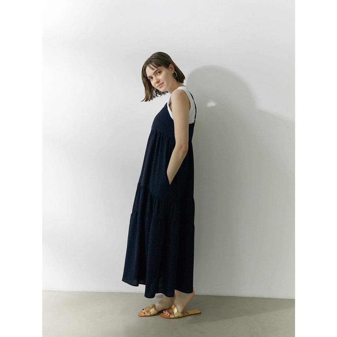 Brown &amp; Street Polka Dot Camisole Dress
