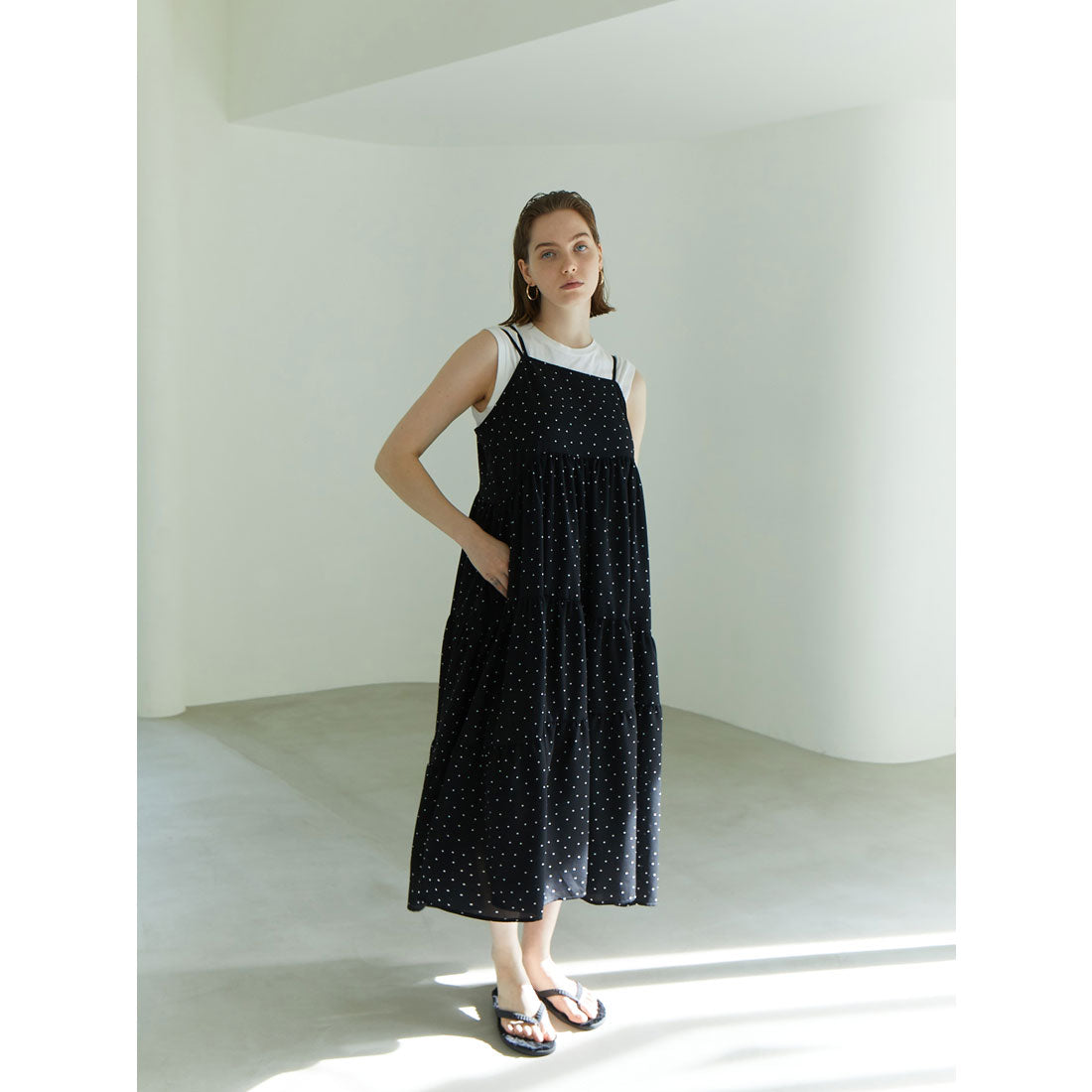 Brown &amp; Street Polka Dot Camisole Dress