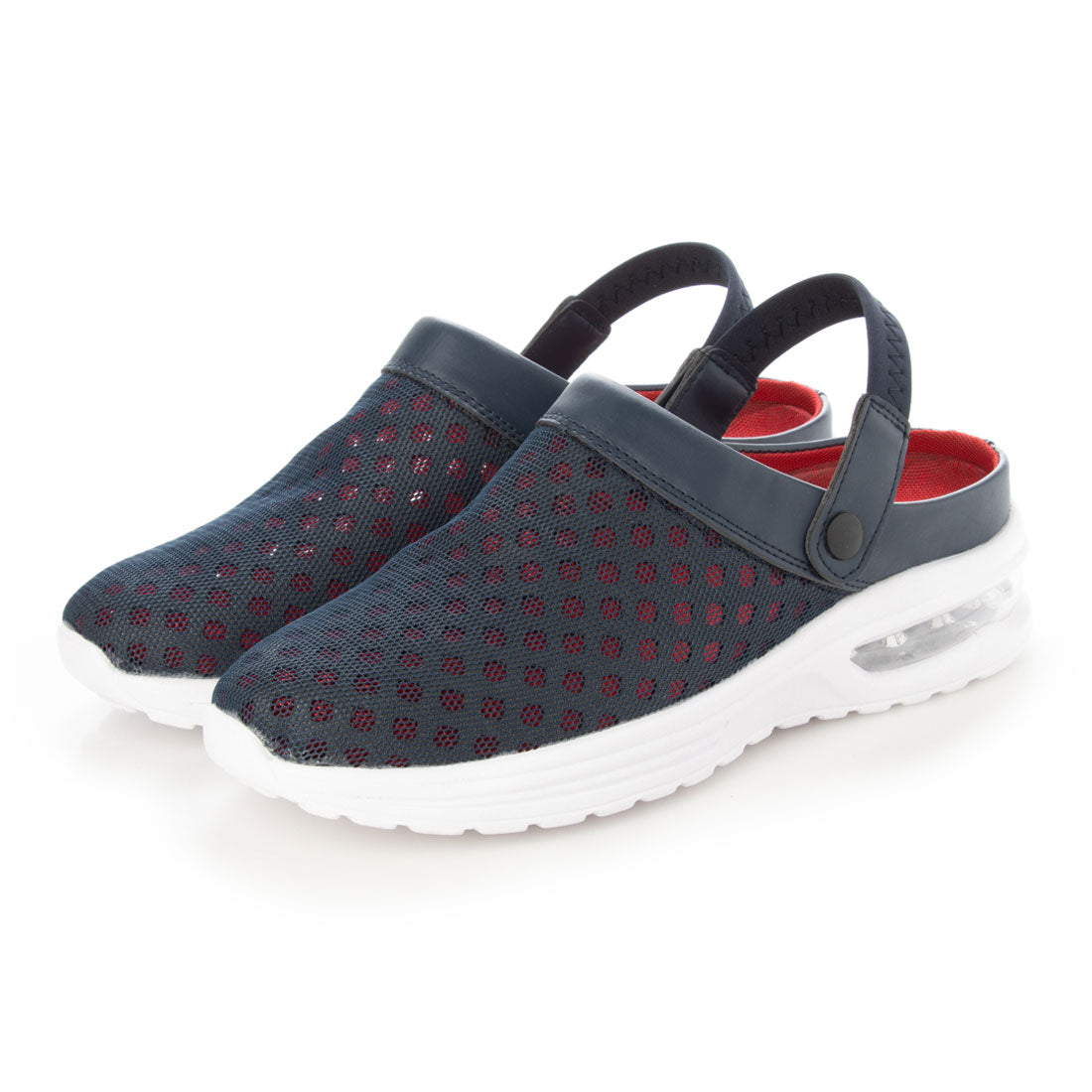 ブラッチャーノ BRACCIANO サンダル メンズ エアクッション サボスニーカー メッシュサンダル,NAVY/WHITE