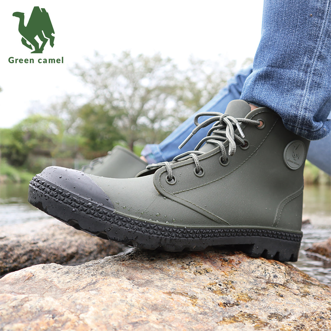 "Green camel" unisex active boots, rain shoes, waterproof sneakers, BRACCIANO select