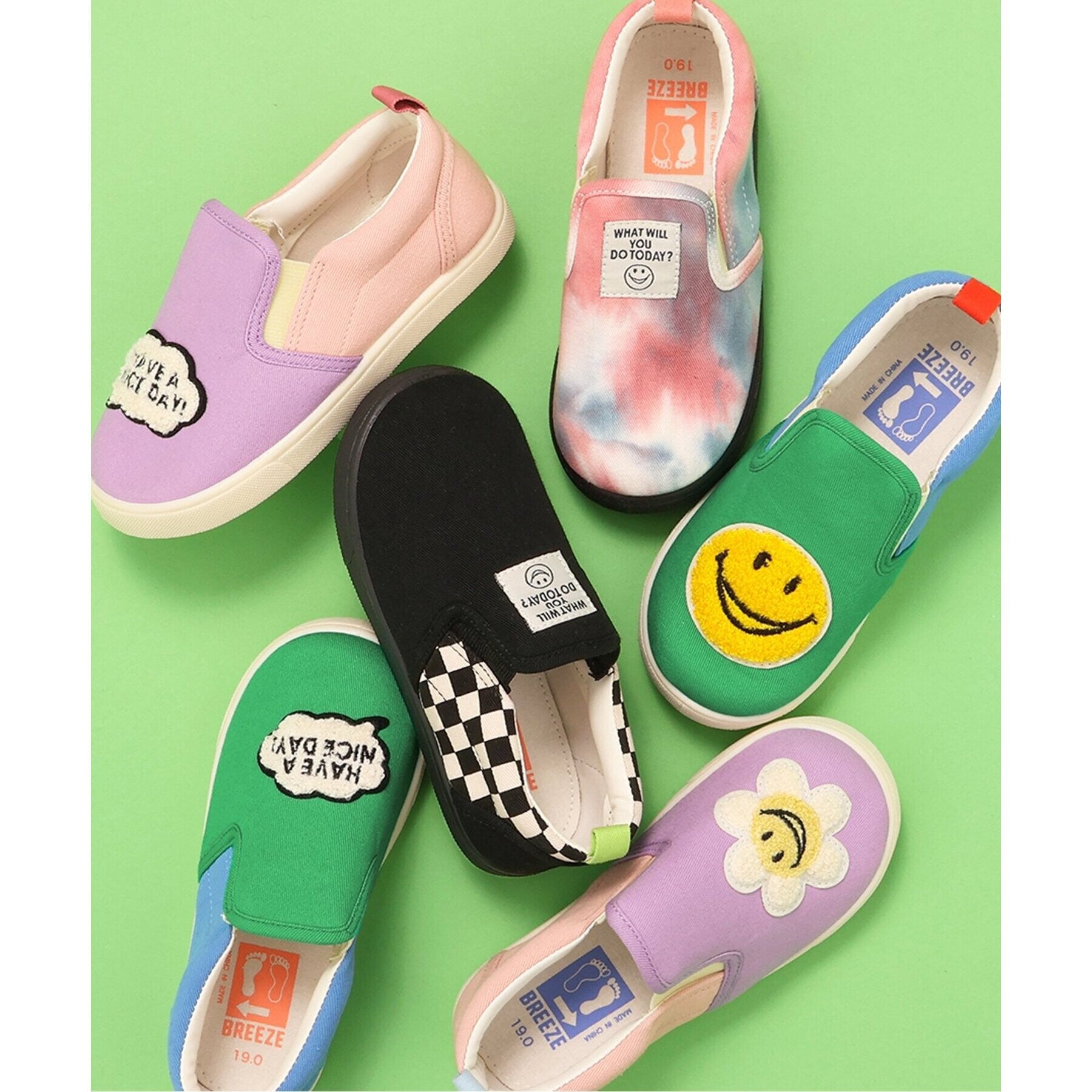 ブリーズ BREEZE 左右迷わない！スリッポン （グリーン） グリーン