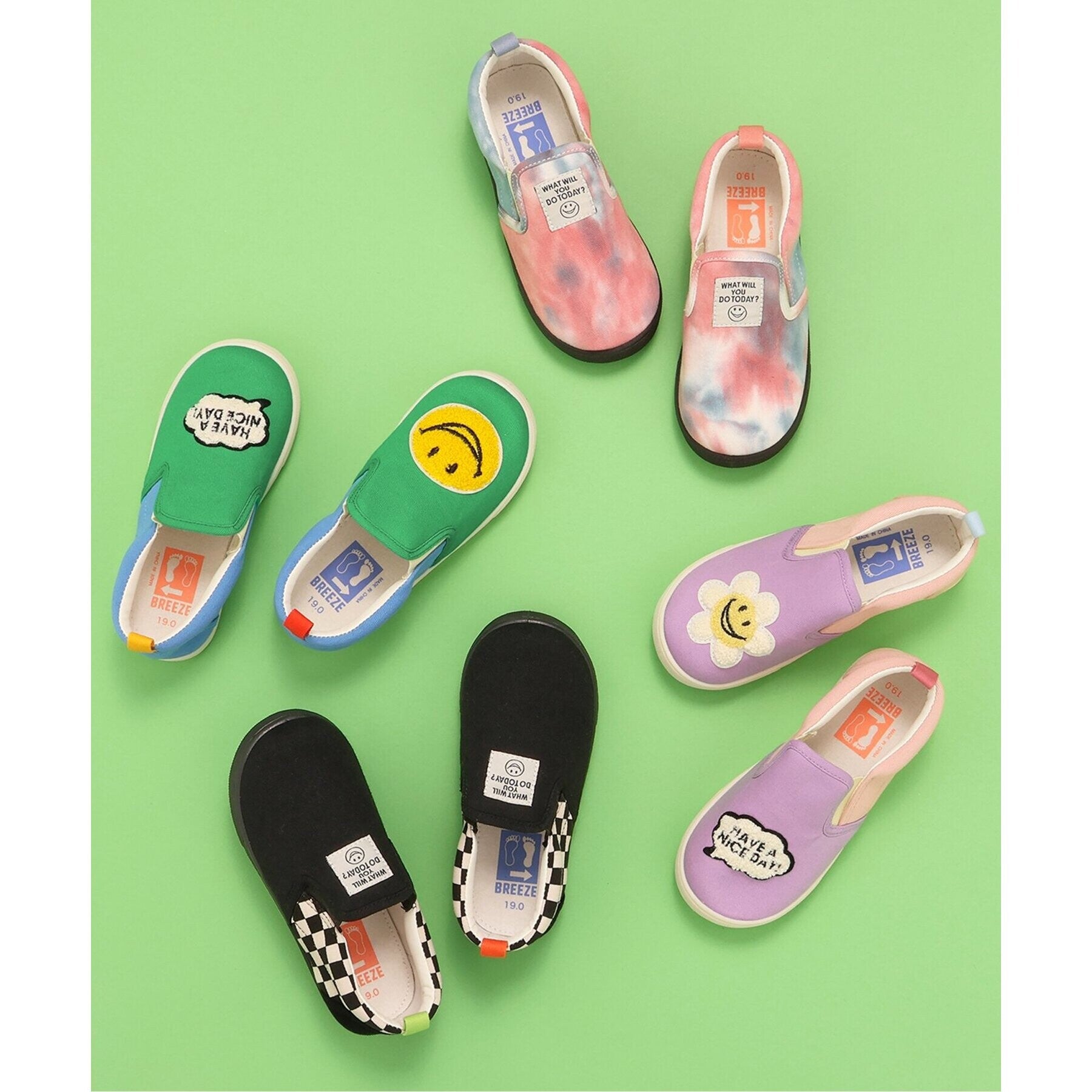 ブリーズ BREEZE 左右迷わない！スリッポン （グリーン） グリーン