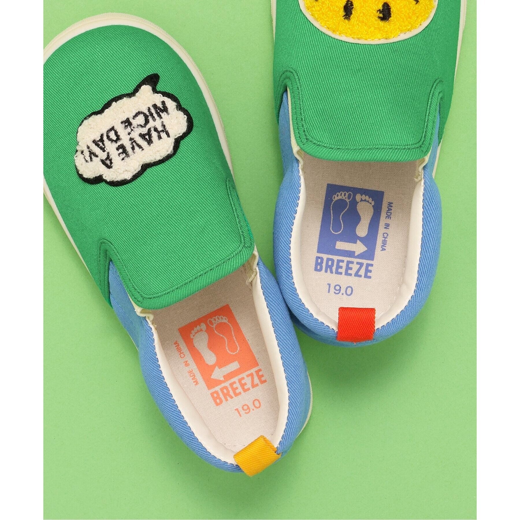 ブリーズ BREEZE 左右迷わない！スリッポン （グリーン） グリーン
