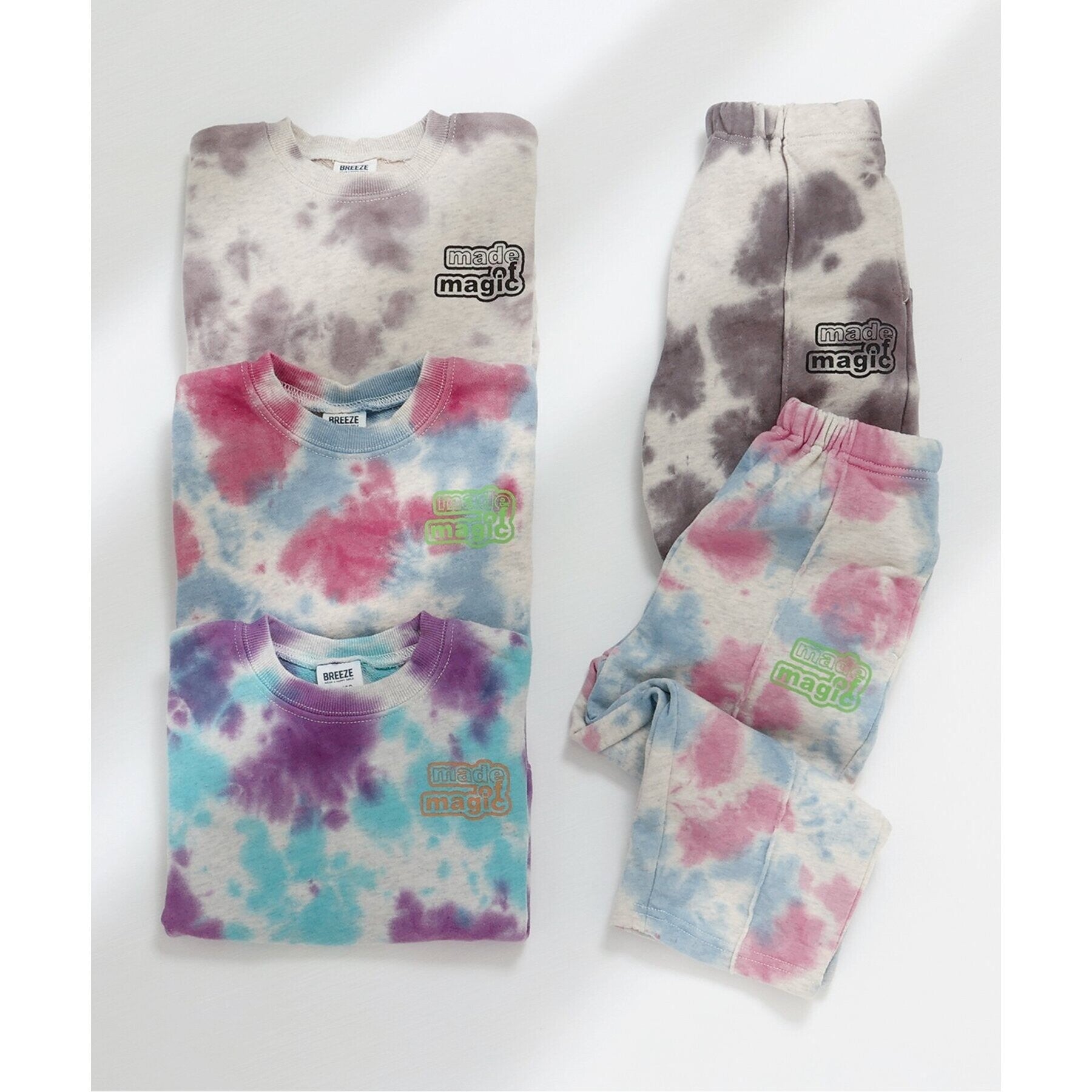 ブリーズ BREEZE タイダイ染めカットソーパンツ(セットアップ可)  10分丈 （ブルー） ブルー