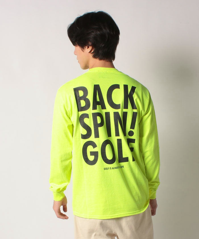バックスピン BACK SPIN! BACKSPIN! BACK LOGO Long Tshirt,ネオンイエロー