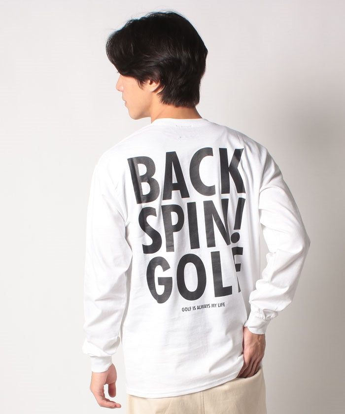 バックスピン BACK SPIN! BACKSPIN! BACK LOGO Long Tshirt,ホワイト