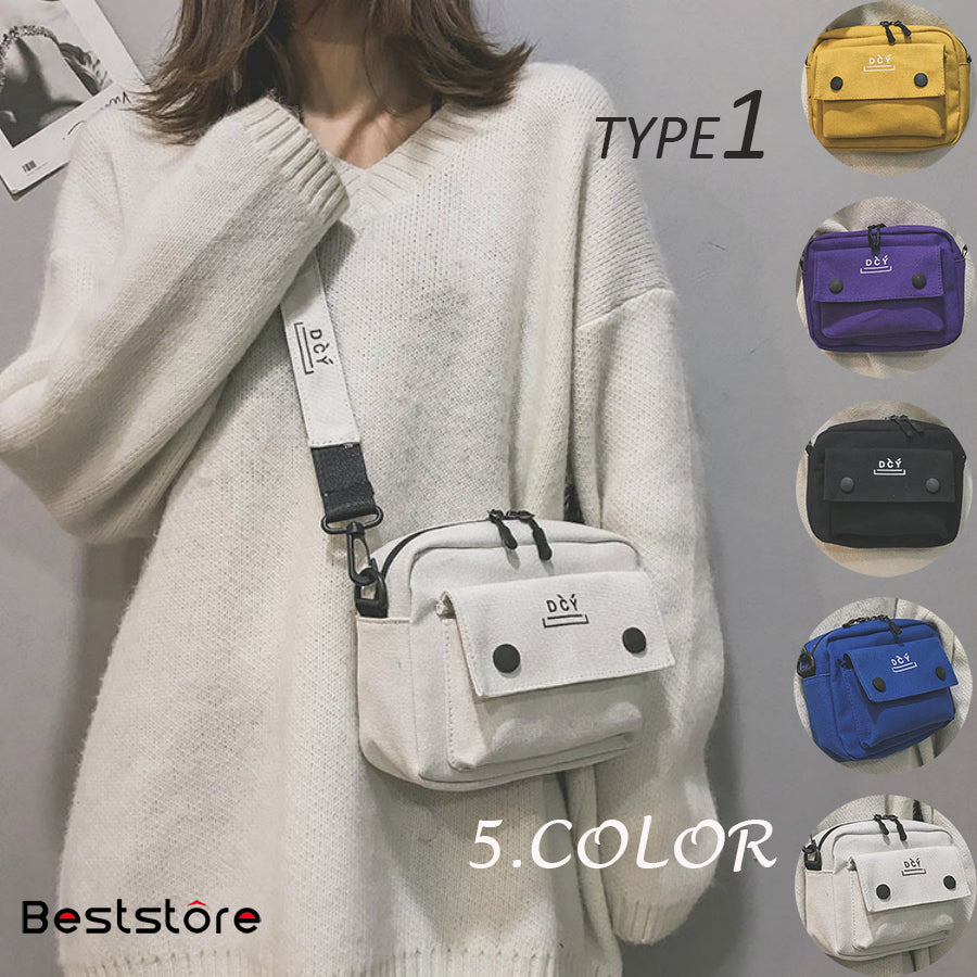 ベストストア Beststore レディースファッション通販キャンバスバッグ レディース ショルダーバッグウウエストポーチ 軽量 多収納 斜めがけバッグ 多機能 ミニバッグ