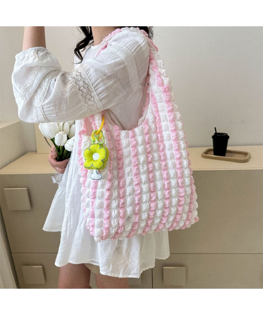 Beststore Popcorn Tote Bag Bag Pocopoco Bag Poko Poko Korean Fashion Puff Embossed Eco Bag Women's Shoulder Bag Adult Cute Waffle Style Bag